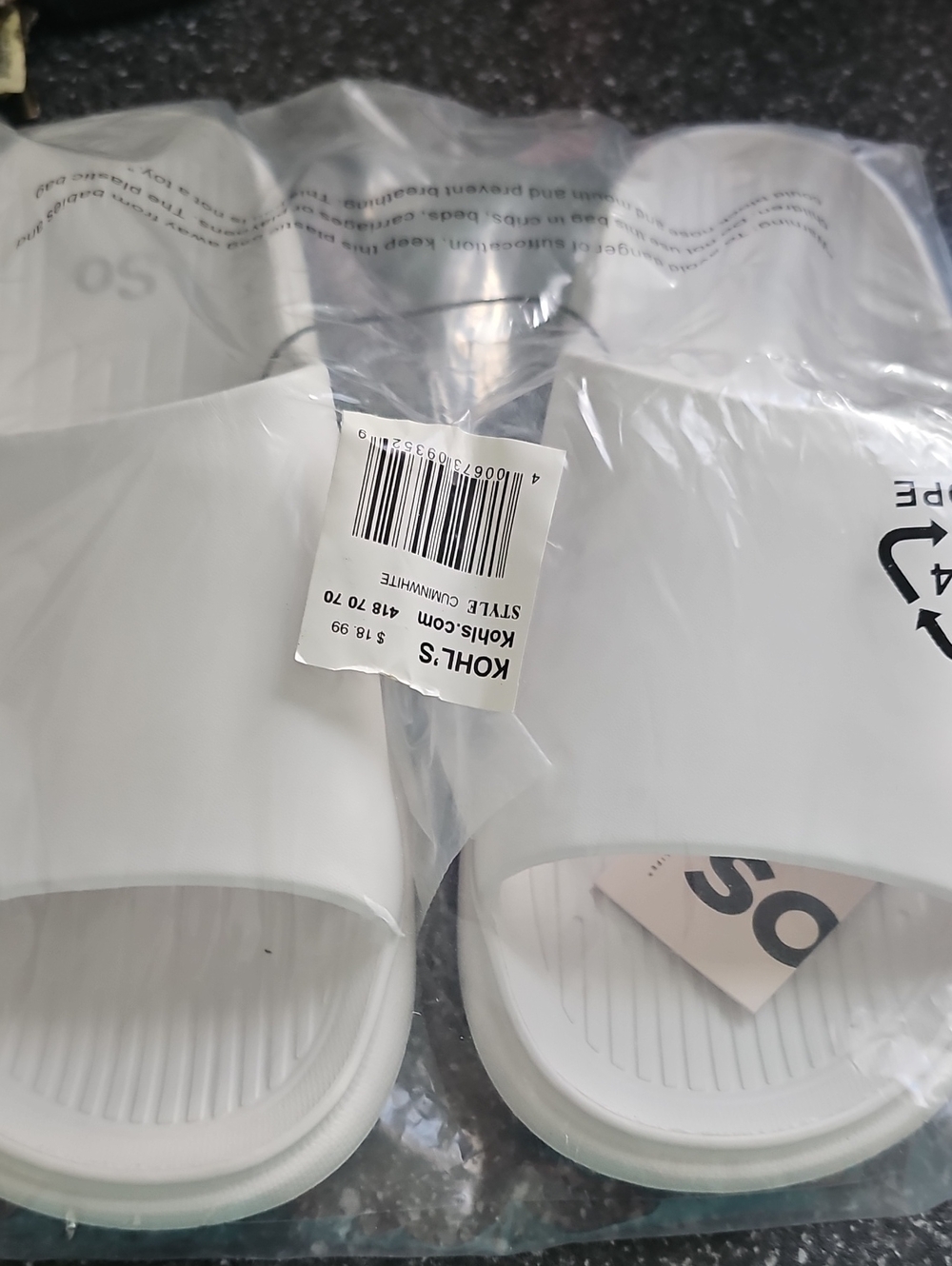Kohl's Womens White Slide Sandals